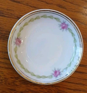 Vintage Limoges Bassett Austria Floral Butter Pat - Picture 1 of 3