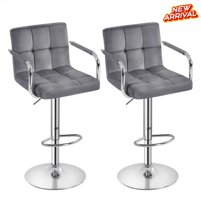 Taburetes De Bar Bancos Para Barra De Cocina Sillas Barstools Set of 2 Gray NEW - Image 1 of 4
