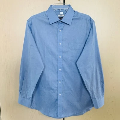 Jos.A.Bank Traveler Slim Fit Dress Shirt Men's Long Sleeve Button Up Blue 16-33 - Image 1 of 4