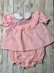 Cabbage Patch Kids Pink Embroidered Heart Dress Top & Bloomers *New Elastic - Picture 1 of 8