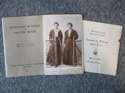 MUJERES PARA TIEMPOS DE GUERRA SERVICIO CONSEJO DE DEFENSA FOLLETO + FOTO - SUFRAGIO FEMENINO - 1918 Foto 1 de 4