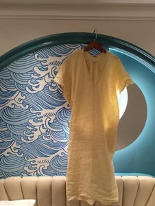 Zara Yellow Dress With Pockets / Kaftan/ Throw On Size S - Picture 1 of 9
