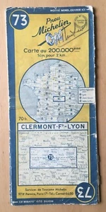 Ancienne carte Michelin N°73 1950 2ème édition Clermont Ferrand-Lyon - Picture 1 of 4