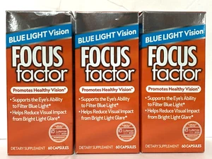 3x FOCUS FACTOR ~ BLUE LIGHT VISION Promotes Healthy Vision W/ Zeaxanthin - Picture 1 of 4