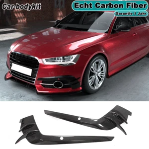 Para Audi A6 Sline S6 2015-2018 aletas delanteras de carbono divisor Canards cubierta - Imagen 1 de 12