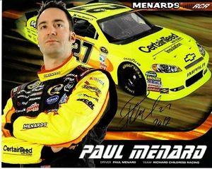 Foto promozionale Paul Menard firmata NASCAR Menards Racing 8x10 - Foto 1 di 1