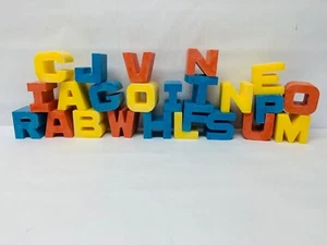 Mattel Tough Stuff Letter Block Set 24 Colorful Educational Alphabet Vintage T14 - Picture 1 of 11