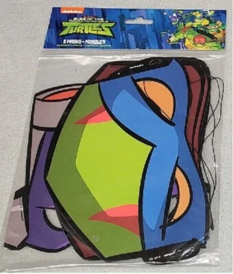 Nickelodeon Rise Of The Teenage Mutant Ninja Turtles 8 Masks Party Favors NEW - Image 1 of 4