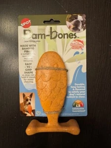 NEW SPOT BAM-BONES BAMBONES BAMBOO 5.5" SALMON FISH DURABLE DOG CHEW TOY - Picture 1 of 3