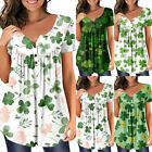 Ladies St. Patrick' Days Tunic Tops Short Sleeve Irish Shamrock Graphic T-shirt…