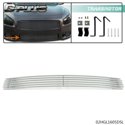 Parachoques inferior delantero apto para Nissan Máxima 2009-2014 inserción de rejilla de billet plateado Foto 1 de 4