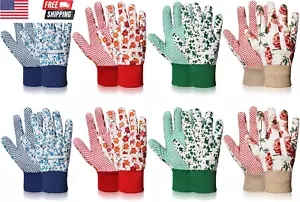 8 Pairs Garden Gloves for Women Floral Gardening Gloves Breathable Cotton with G - Picture 1 of 7