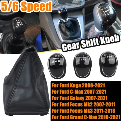 5/6 Speed Gear Shift Knob Shifter For Ford C-Max 2007 2008-2021 Focus Mk3 Galaxy - Image 1 of 4