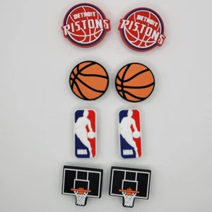 NBA Detroit Pistons Basketball Team For Crocs Shoe Charms - 8 Pieces - Picture 1 of 1