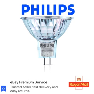 Philips 20W MR16 GU5.3 Dimmable Warm White Dichroic Spot Light Bulb – Pack of 5 - Image 1 of 3