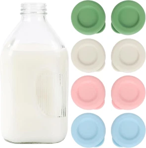 8 Pack Silicone Replacement Caps, 48Mm Diameter Bottle Lids Storage Cover Fit St - Picture 1 of 12