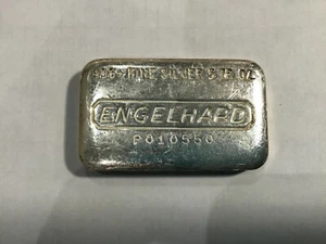 Engelhard Five Ounce Old Poured Type Silver Art Bar Ser #P010593 E9266 - Picture 1 of 9
