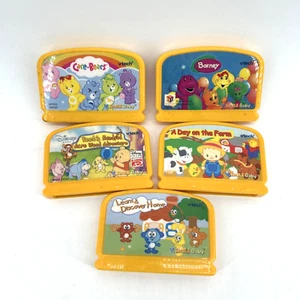 V Tech V Smile Baby Games Lot Pooh Barney Care Bears Lot Of 5 - Picture 1 of 7