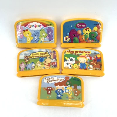 V Tech V Smile Baby Games Lot Pooh Barney Care Bears Lot Of 5 - Image 1 of 4