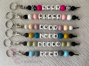 Custom Silicone Name Keychain Personalized Backpack Book Bag Diaper Bag Party - Picture 1 of 2