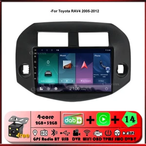 10"Android 14 Autoradio Carplay GPS Navigation DAB Stereo For Toyota RAV4 05-12 - Picture 1 of 12