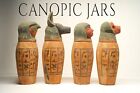 Pots canopiques sculptés à la main - pots égyptiens - canopique faits à la main - pots en bois