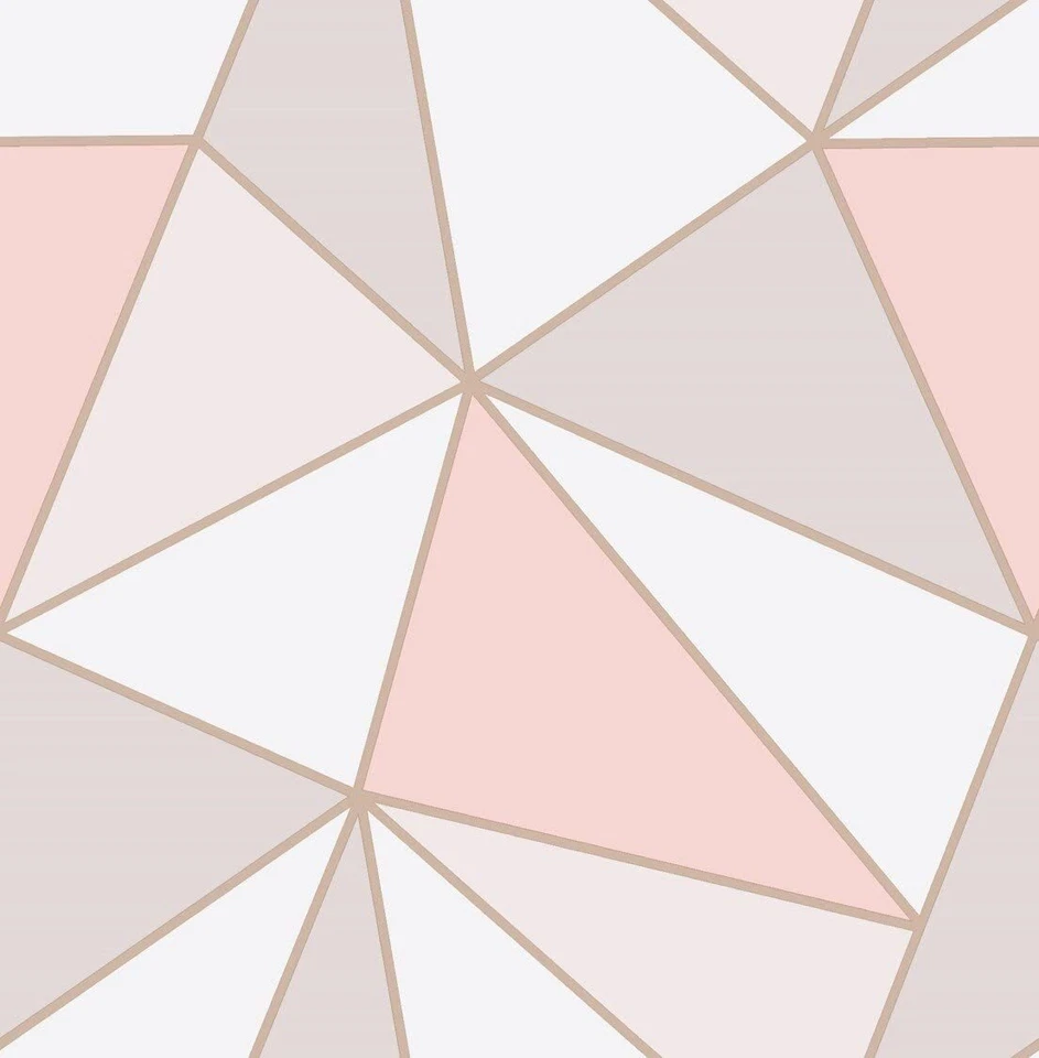 Apex Geometric Wallpaper Rose Gold Fine Decor FD41993