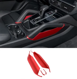 4X Fit For Porsche Cayenne 2018-2022 ABS Red Middle Console Armrest Storage Box - Picture 1 of 6