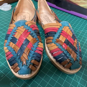 D'Santy AUTHENTIC Mexican Leather Sandals Womens Size 7 BRAND NEW Summer Shoes - Picture 1 of 9