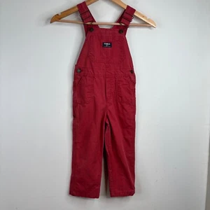 OshKosh B'Gosh Red Overalls 4T Vestbak Bibs Cotton Nostalgic Retro Classic - Picture 1 of 10