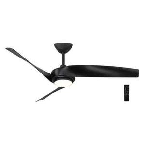 Hampton Bay Tudor 56 in. Indoor Matte Black with Black Blades Ceiling Fan - Picture 1 of 11