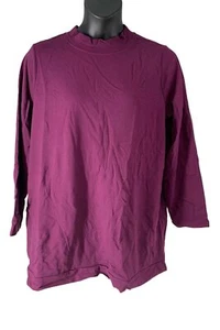 Denim & Co. Active French Terry Mini Mock Neck Tunic Deep Wine - Picture 1 of 1