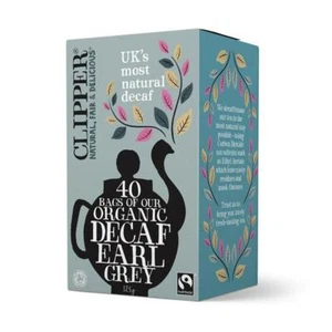 💚 Clipper Organic Fairtrade Earl Grey Decaf Tea 40 bags - Picture 1 of 1