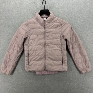 Old Navy Puffer Jacket Girls Size Medium 8 Pink Insulated Quilted Full Zip - Picture 1 of 12