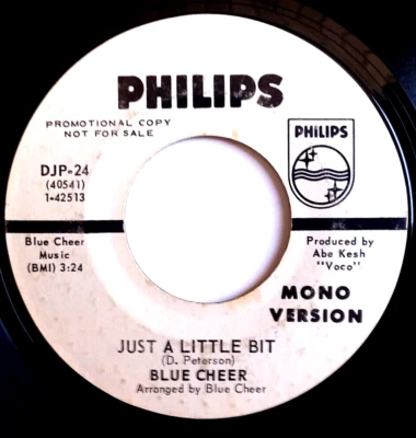 BLUE CHEER - Just A Little Bit  Mono Stero- Vinyl 45rpm 1968 Philps DJP-24 PROMO - Image 1 of 4
