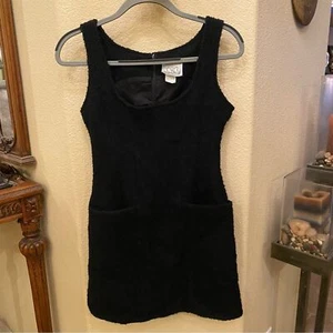 Vintage SODA BLU Women Wool Blend Textured Classic Black Dress Size Small - Picture 1 of 8
