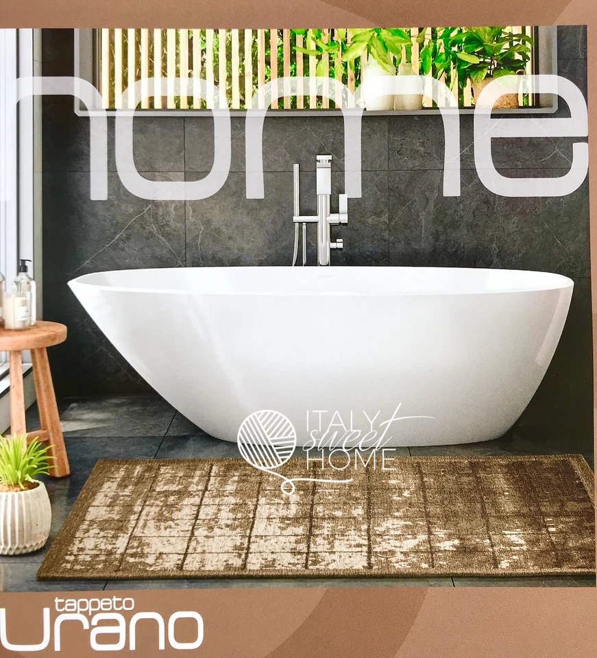 TAPPETO ARREDO ANTISCIVOLO CINIGLIA QUADRI URANO ARGENTO - Immagine 1 di 1