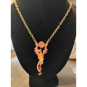DISCONTINUED KIRKS FOLLY CHILDREN'S PINK DRAGON NECKLACE RARE FIND! - Picture 1 of 5