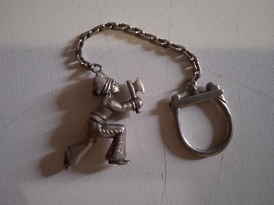 portachiavi vintage in argento 800 - Immagine 1 di 4