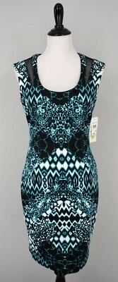 Nuevo Vestido Lápiz SANGRIA Azul Negro Turquesa Blanco Elástico Encaje Bodycon Talla 6 Foto 1 de 4