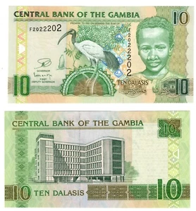 2013 (2006) Gambia  Banknote P26c 10 Dalasis UNC RADAR SERIAL Number - Picture 1 of 1