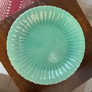 Plato de Cena Acanalado Trenton Vintage Verde Deco Stangl Nueva Jersey - Imagen 1 de 5