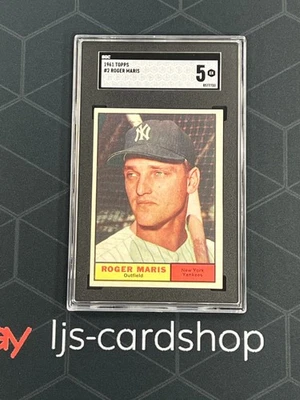 1961 Topps Roger Maris #2 SGC 5 New York Yankees Salón de la fama J1 Foto 1 de 3