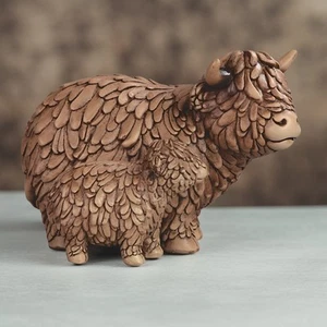 8"W Highland Cow with Cub Figurine Ornament Home Decor Unique Gift - Picture 1 of 1