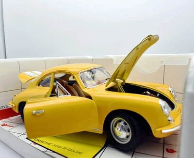 Modellino auto PORSCHE 356 B COUPE 1:18 Burago diecast collezione modellismo - Immagine 1 di 4