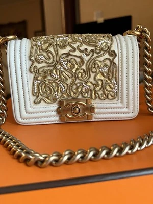 Chanel Mini Boy Versailles Gold And Ivory Embroidered Bag - Image 1 of 4