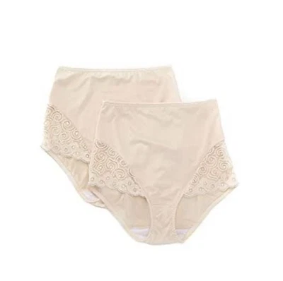 Bali Womens Firm Control Lace Inset Brief 2-Pack Size L - Image 1 of 3