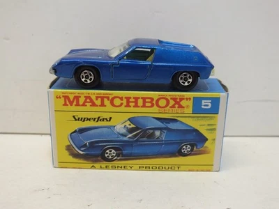 LESNEY MATCHBOX SUPERFAST NO5 LOTUS EUROPA BLUE EXC BOXED (L633) - Image 1 of 4