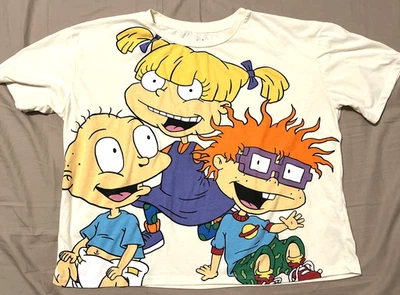 Camiseta Viacom Nickelodeon Alfombra Ratas XL Gráfico en Marfil Recortado Mezcla de Algodón Foto 1 de 4