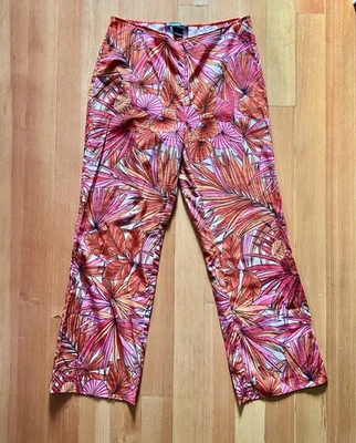 Винтажные 1990-е Брюки Vivienne Tam Fuchsia/Orange Money Plant - Изображение 1 из 4